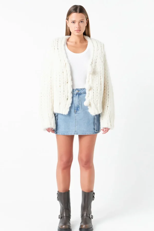 GREY LAB Sweaters & Knits | Tops*- Thick Knit Sweater Cardigan CREAM