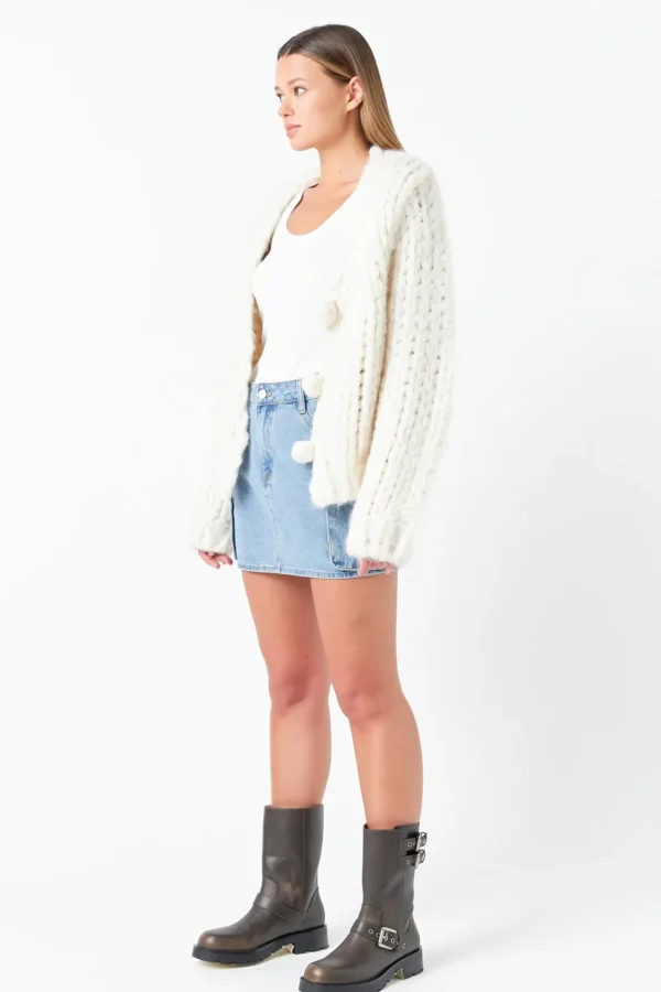 GREY LAB Sweaters & Knits | Tops*- Thick Knit Sweater Cardigan CREAM