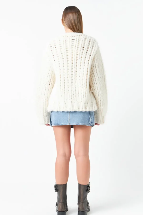 GREY LAB Sweaters & Knits | Tops*- Thick Knit Sweater Cardigan CREAM