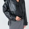 GREY LAB Jackets & Coats | Tops*- Trench Short Pu Jacket BLACK