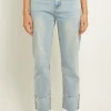 GREY LAB Denim | Tops*- Turn Over Hem Regular Fit Jeans DENIM