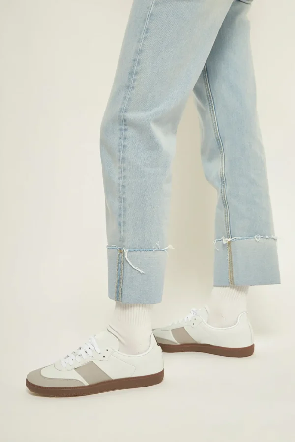 GREY LAB Denim | Tops*- Turn Over Hem Regular Fit Jeans DENIM