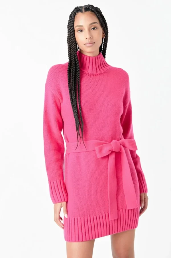 GREY LAB Knit Dresses | Sweaters & Knits*- Turtle Neck Dress FUCHSIA
