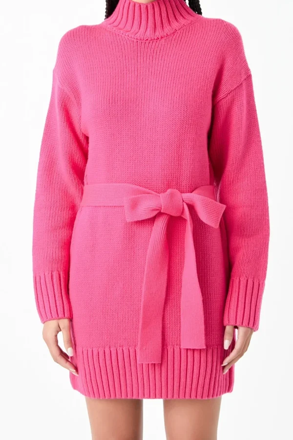GREY LAB Knit Dresses | Sweaters & Knits*- Turtle Neck Dress FUCHSIA