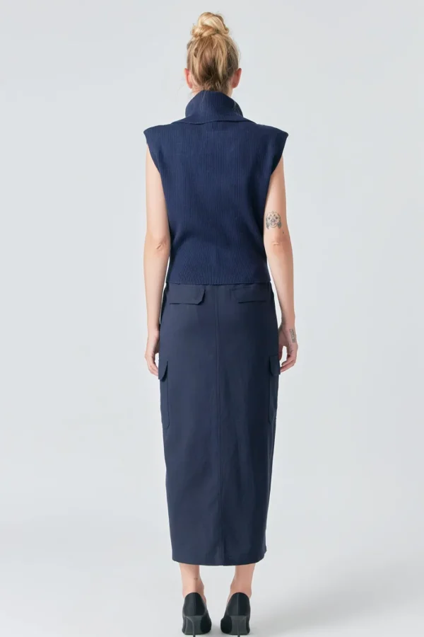 GREY LAB Sweaters & Knits | Tops*- Turtleneck Sleeveless Sweater NAVY