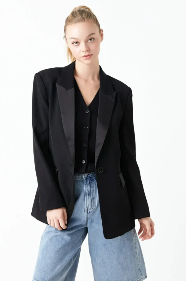 GREY LAB Jackets & Coats | Tops*- Tuxedo Oversized Jacket BLACK