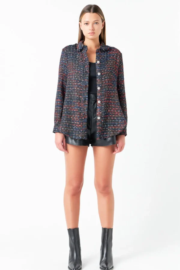 GREY LAB Shirts & Blouses | Tops*- Tweed Shirting MULTI