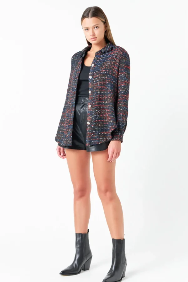 GREY LAB Shirts & Blouses | Tops*- Tweed Shirting MULTI