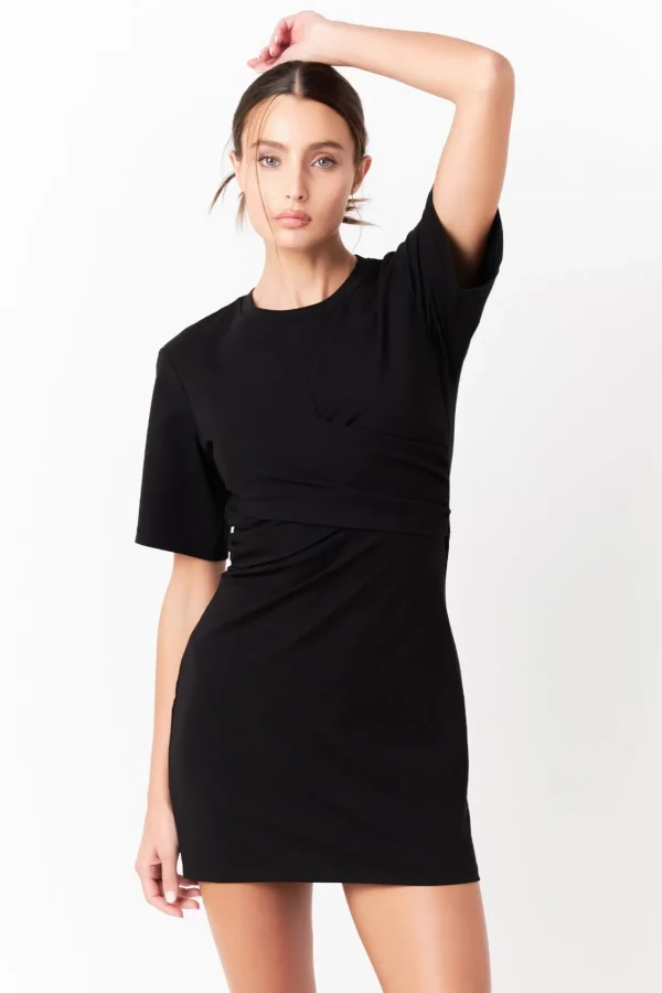 GREY LAB Knit Dresses | Little Black Dress*- Twist Detail Knit Mini Dress BLACK