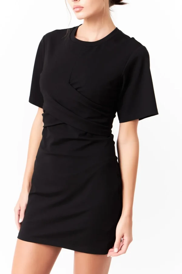 GREY LAB Knit Dresses | Little Black Dress*- Twist Detail Knit Mini Dress BLACK