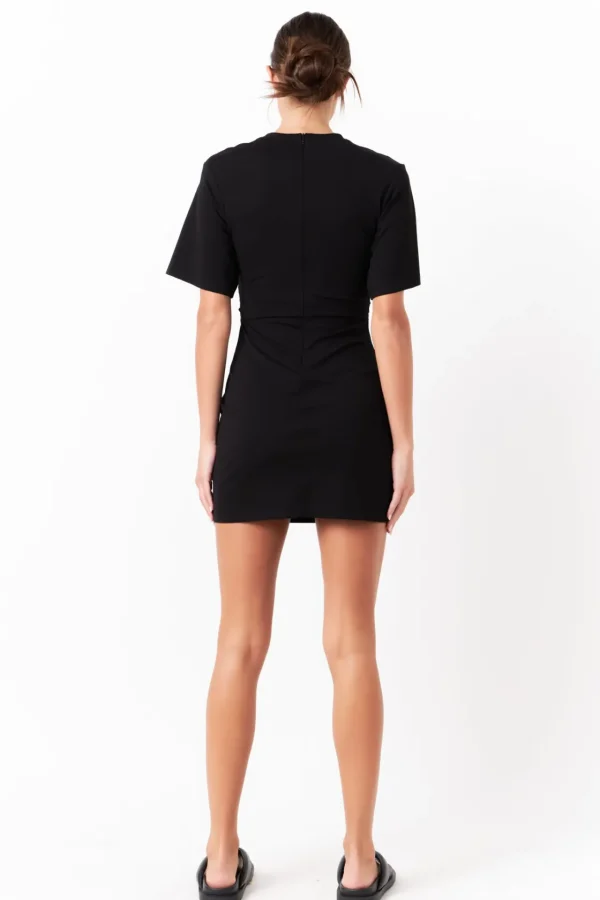 GREY LAB Knit Dresses | Little Black Dress*- Twist Detail Knit Mini Dress BLACK