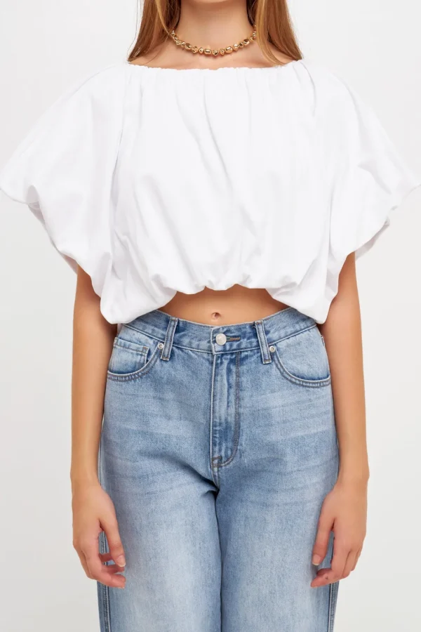 GREY LAB Tops*- Two-way Neckline Balloon T-Shirts
