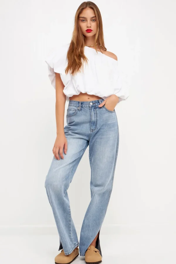 GREY LAB Tops*- Two-way Neckline Balloon T-Shirts