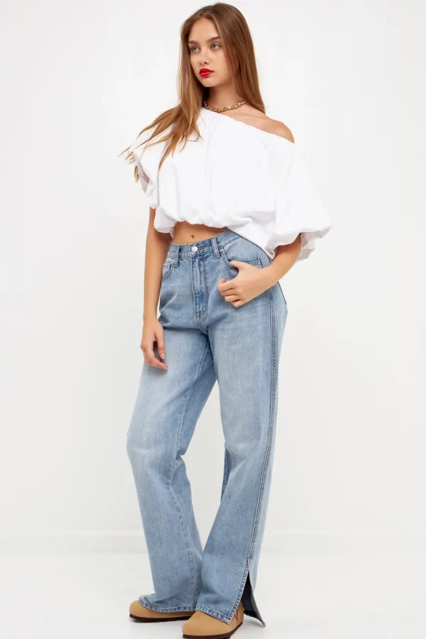 GREY LAB Tops*- Two-way Neckline Balloon T-Shirts