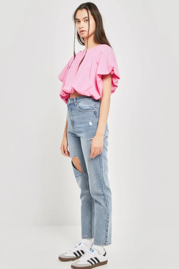 GREY LAB Tops*- Two-way Neckline Balloon T-Shirts