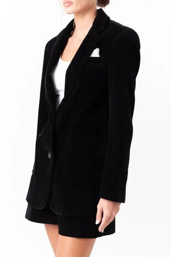 GREY LAB Matching Sets | Jackets & Coats*- Velvet Oversized Jacket BLACK