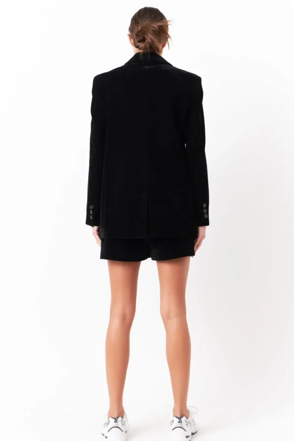 GREY LAB Matching Sets | Jackets & Coats*- Velvet Oversized Jacket BLACK