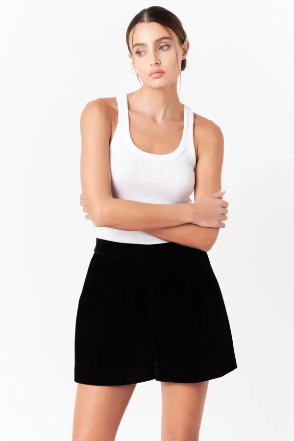 GREY LAB Matching Sets | Shorts & Skorts*- Velvet Short BLACK