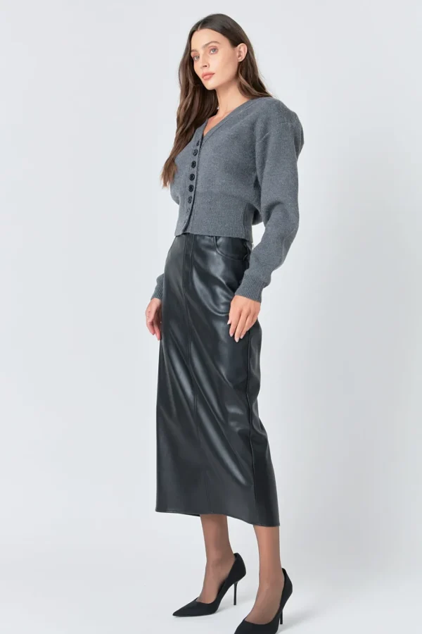 GREY LAB Sweaters & Knits | Tops*- V-neck Detailed Cardigan CHARCOAL