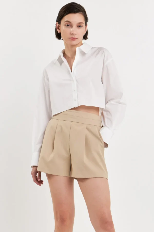 GREY LAB Shorts & Skorts | Tops*- Waist Band Detail Shorts BEIGE