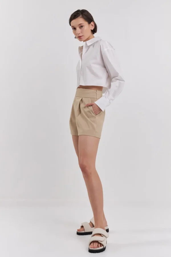 GREY LAB Shorts & Skorts | Tops*- Waist Band Detail Shorts BEIGE