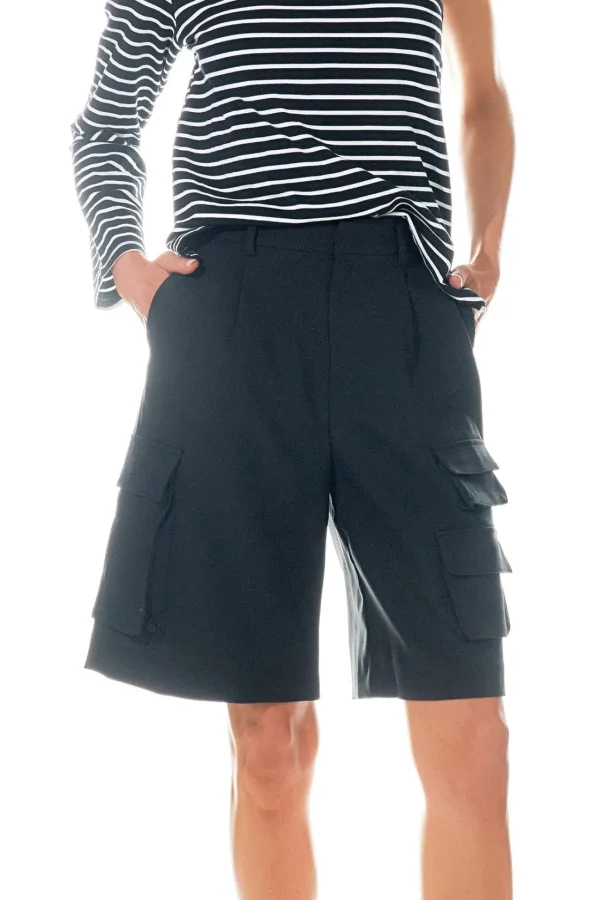 GREY LAB Pants | Tops*- Wide Cargo Shorts BLACK