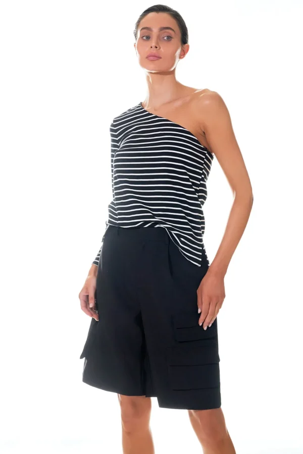 GREY LAB Pants | Tops*- Wide Cargo Shorts BLACK
