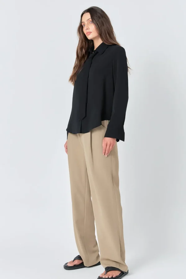 GREY LAB Matching Sets | Pants*- Wide Leg High Waisted Trouser KHAKI