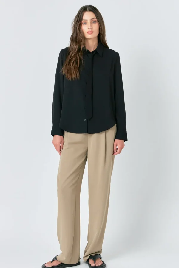 GREY LAB Matching Sets | Pants*- Wide Leg High Waisted Trouser KHAKI