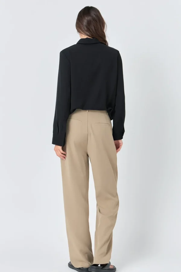 GREY LAB Matching Sets | Pants*- Wide Leg High Waisted Trouser KHAKI