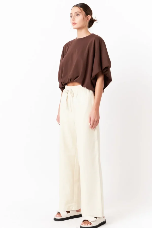 GREY LAB Pants | Tops*- Wide Leg Pants ECRU