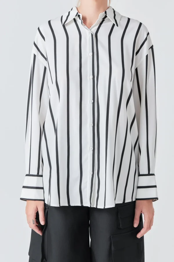 GREY LAB Shirts & Blouses | Tops*- Wide Stripe Shirt WHITE/BLACK