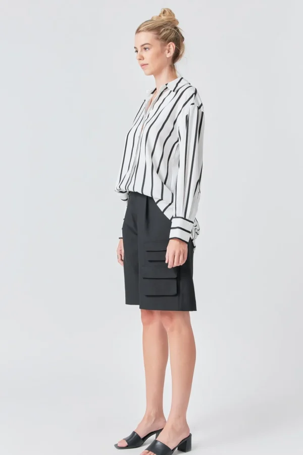 GREY LAB Shirts & Blouses | Tops*- Wide Stripe Shirt WHITE/BLACK