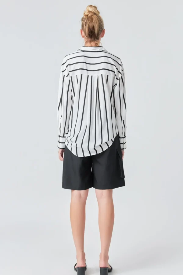 GREY LAB Shirts & Blouses | Tops*- Wide Stripe Shirt WHITE/BLACK