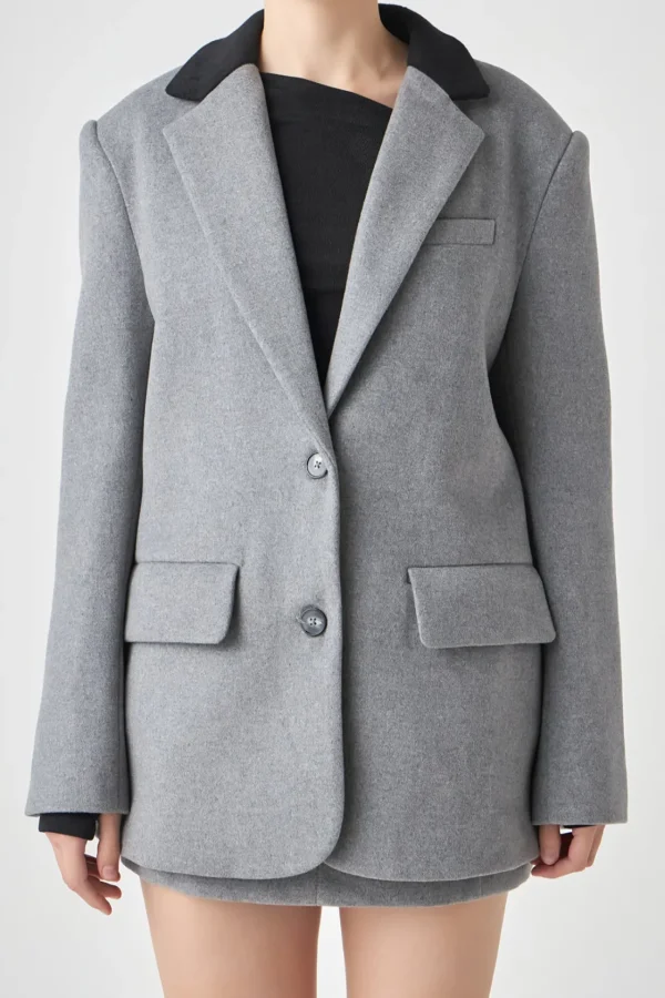 GREY LAB Matching Sets | Blazers*- Wool Oversize Blazer GREY/BLACK