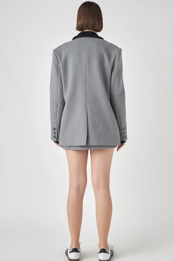 GREY LAB Matching Sets | Blazers*- Wool Oversize Blazer GREY/BLACK