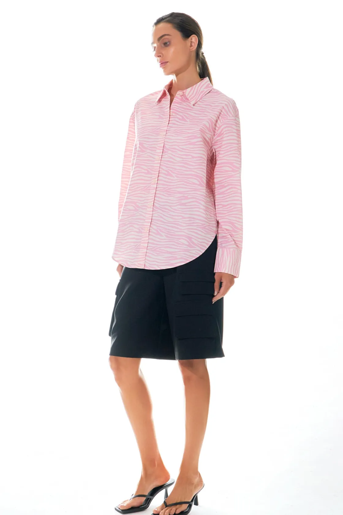 grey_lab__zebra_printed_c_3.webp GREY LAB Shirts & Blouses | Tops*- Zebra Printed Cotton Shirt PINK