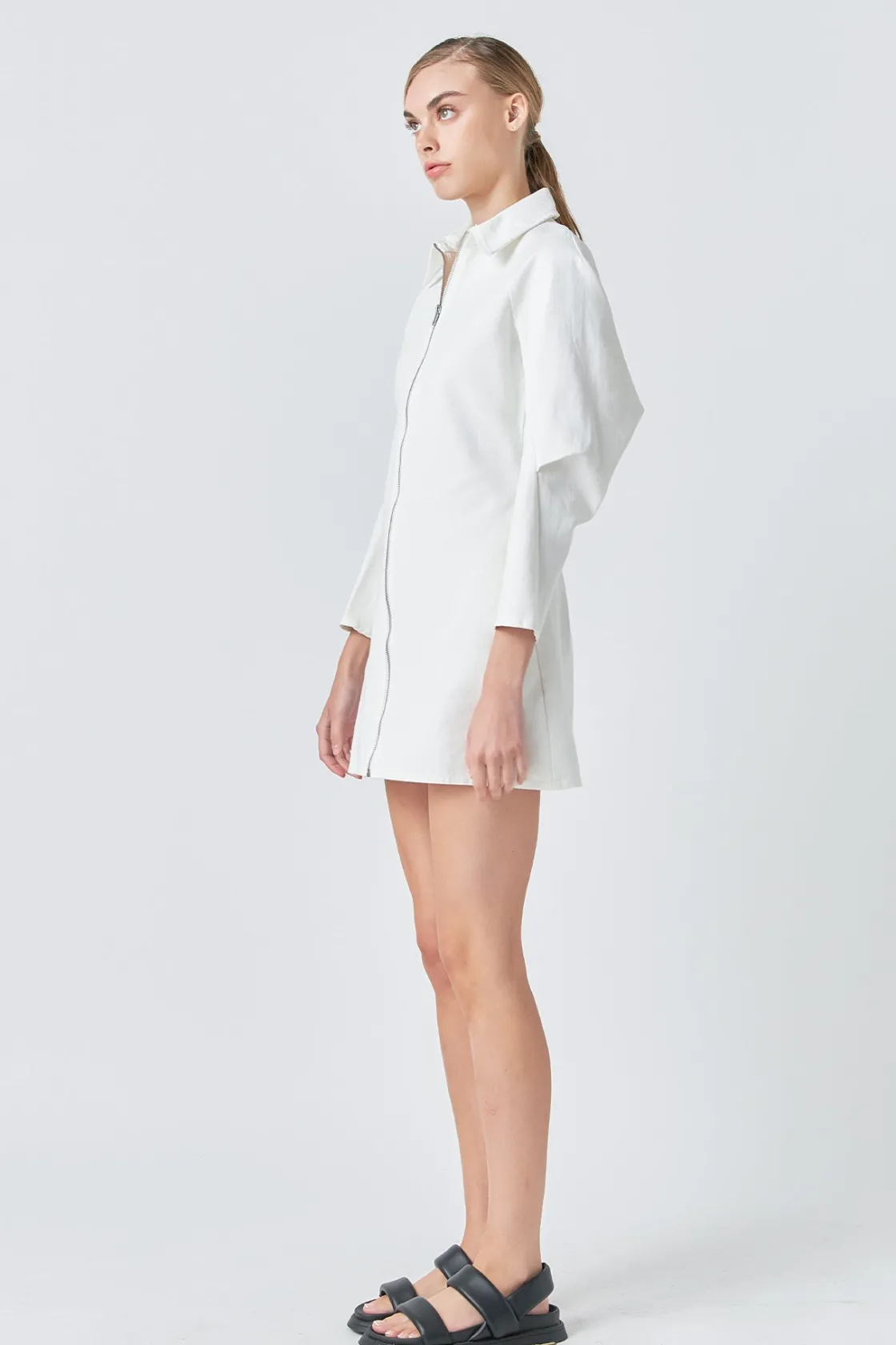 grey_lab__zip_up_mini_dre_0.webp GREY LAB White Dresses | Tops*- Zip Up Mini Dress WHITE