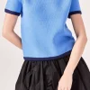 ENGLISH FACTORY Tops*Joan Colorblock Sweater Top BLUEMULTI