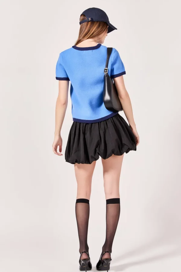 ENGLISH FACTORY Tops*Joan Colorblock Sweater Top BLUEMULTI