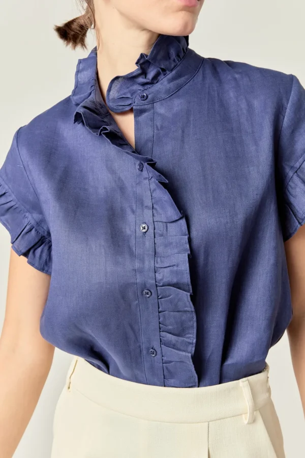 ENGLISH FACTORY Shirts & Blouses | Tops*Linen Ruffle Shirt