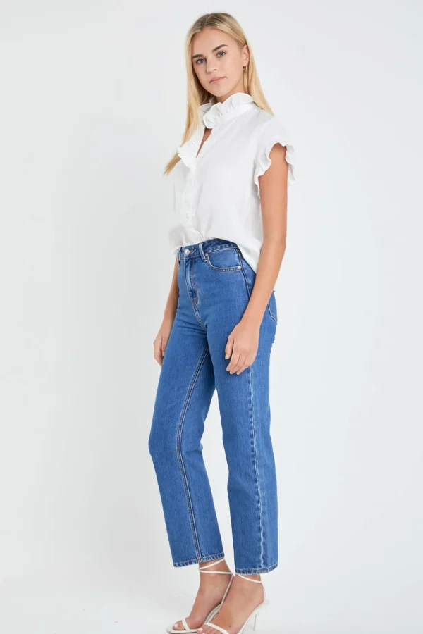 ENGLISH FACTORY Shirts & Blouses | Tops*Linen Ruffle Shirt