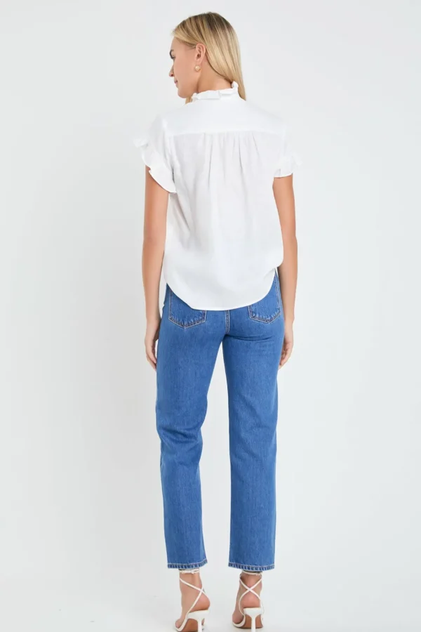 ENGLISH FACTORY Shirts & Blouses | Tops*Linen Ruffle Shirt