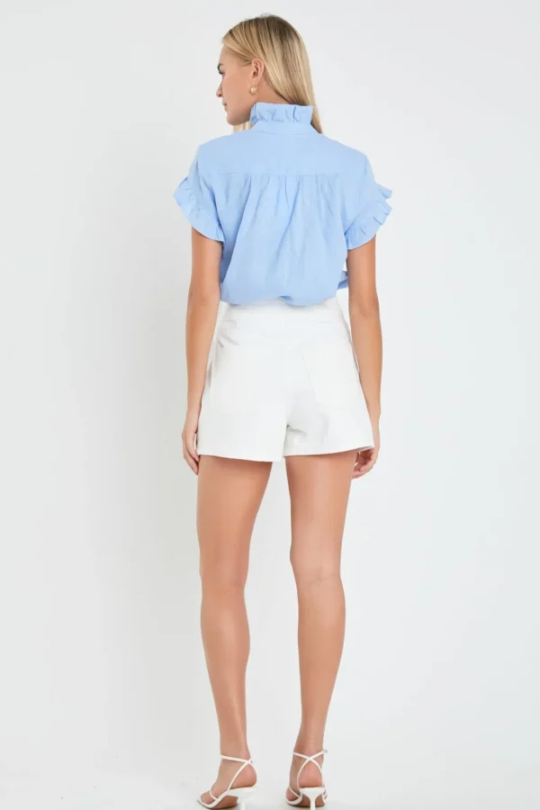 ENGLISH FACTORY Shirts & Blouses | Tops*Linen Ruffle Shirt