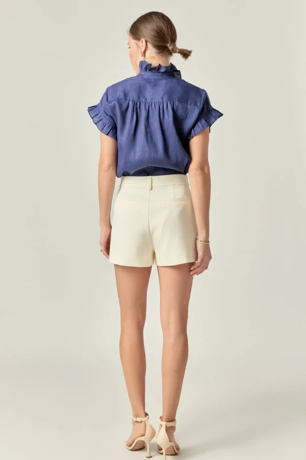 ENGLISH FACTORY Shirts & Blouses | Tops*Linen Ruffle Shirt