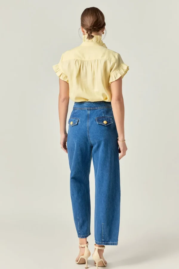 ENGLISH FACTORY Shirts & Blouses | Tops*Linen Ruffle Shirt