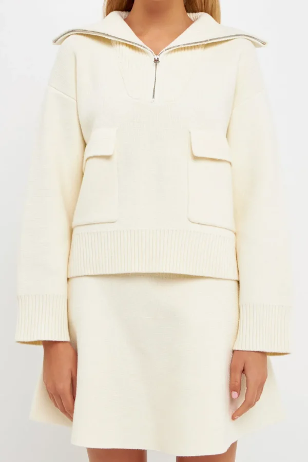 ENGLISH FACTORY Sweaters & Knits | Matching Sets*Quarter-Zip Knit Sweater