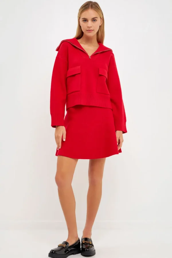 ENGLISH FACTORY Sweaters & Knits | Matching Sets*Quarter-Zip Knit Sweater