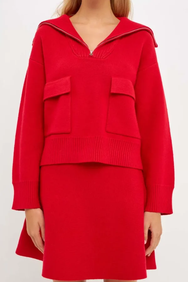 ENGLISH FACTORY Sweaters & Knits | Matching Sets*Quarter-Zip Knit Sweater