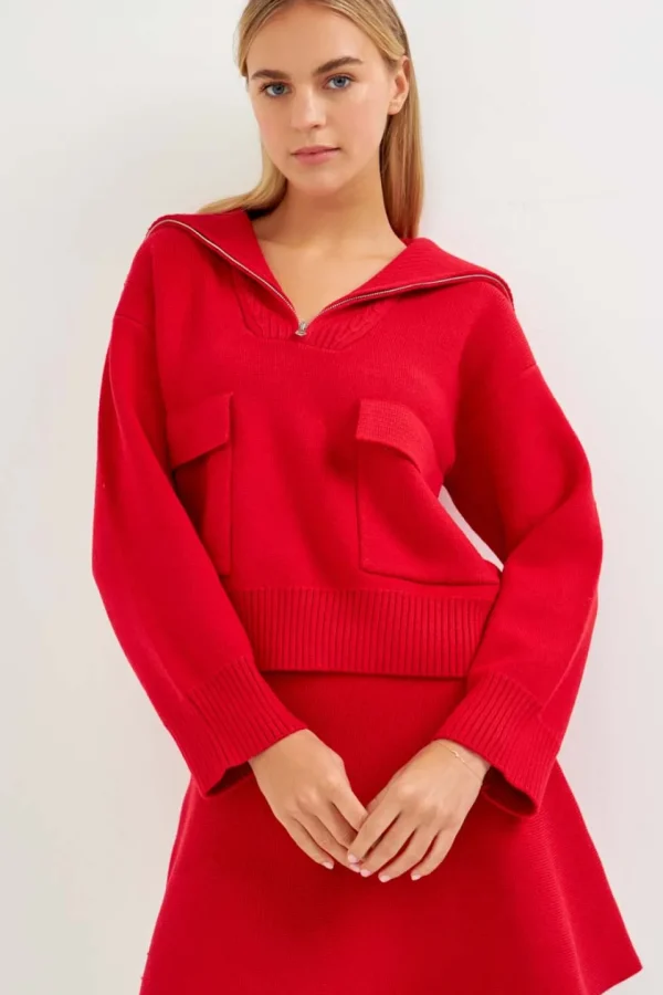 ENGLISH FACTORY Sweaters & Knits | Matching Sets*Quarter-Zip Knit Sweater